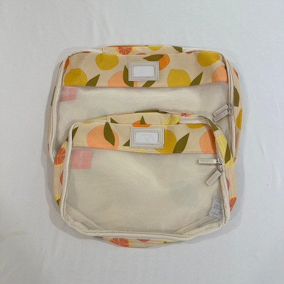 Calpak Handbags - CALPAK Packing Cube Travel Organizer Citrus Fruit Print Lemon Orange Cream
